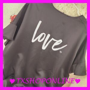 💗👙Victoria's Secret LOVE Black satin robe kimono 👙💗NEW